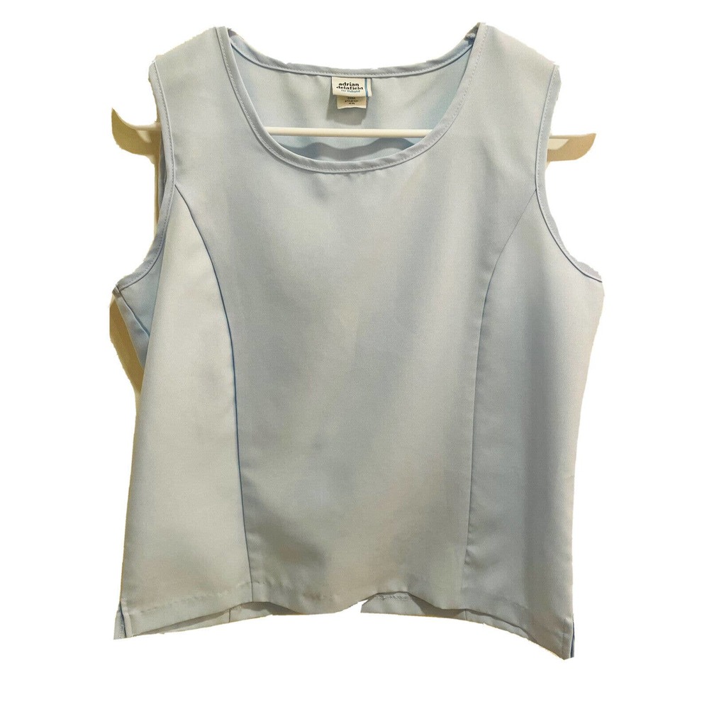 Adrian Delafield Womens Sky Blue Sleveless Top Vintage Size L